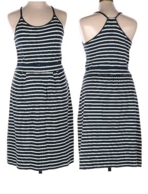 Fair Indigo Organic Pima Cotton Striped Midi Dress XL Fair Trade Coastal
